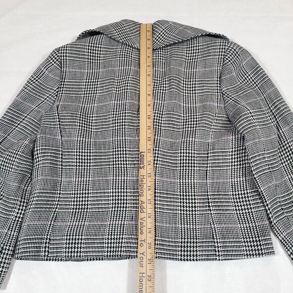 Ralph Lauren Linen Houndstooth Glen Plaid Blazer 4 Cropped Pink Line Barbie core - Picture 13 of 14